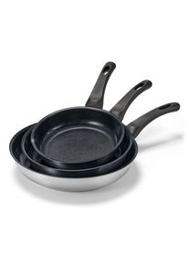 Tchibo - Profesjonalna patelnia ze stali nierdzewnej z wysokiej jakości powłoką ceramiczną - kolor: czarny