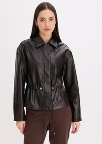 bonprix Kurtka z imitacji sk&oacute;ry lakierowanej, brązowy, 50