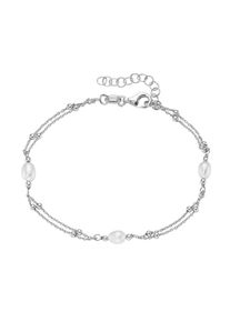 Firetti , Jugendliche , Armband »Schmuck Geschenk Silber 925 Armschmuck Armkette zweireihig Kugeln« mit Süßwasserzuchtperle , silberfarben-weiß ,...