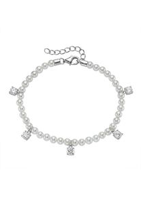 Firetti , Jugendliche , Perlenarmband »Schmuck Geschenk Silber 925 Armschmuck Armkette mit Behang« mit Zirkonia (synth.) - mit Muschelkernperle ,...