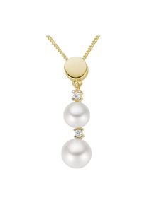 Firetti , Damen , Kettenanhänger »Schmuck Geschenk Gold 375 Halsschmuck Anhänger Fantasie« () mit Brillanten - mit Süßwasserzuchtperlen ,...