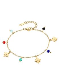 Aniston JEWELRY & WATCHES , Jugendliche , Armband »Edelstahlarmband gelbgoldfarben vergoldet mit bunten Steinen« mit Zirkonia (synth.) ,...