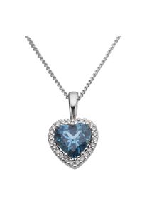 Firetti , Damen,Jugendliche , Kettenanhänger »Schmuck Geschenk Gold 333 Halsschmuck Anhänger Herz« () , weißgoldfarben-hellblau + hellblau ,...