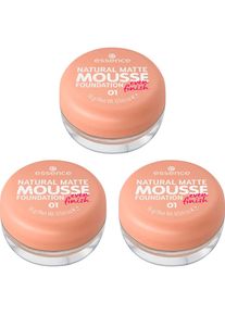 Essence, Damen, Foundation &raquo;NATURAL MATTE MOUSSE FOUNDATION&laquo; mit Clean-Beauty-Textur, natur 01, natur 01, Gleicht kleine Unreinheiten aus und sorgt 