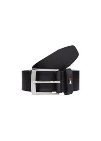 Tommy Hilfiger, Herren, Lederg&uuml;rtel &raquo;ADAN HERRINGBONE 3.5 cm breit&laquo; Einfachdornschlie&szlig;e, Metallpatch, Black, Black, G&uuml;rtel von Tommy Hilfiger