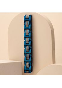 Bracelet Holzkern pour homme et femme Forte (Marbre Gris/Bleu) en bois naturel, taille ajustable