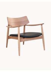 House Nordic Sillón de madera de roble Olvera Beige, Negro Madera, Madera maciza An 69 x F 69 cm