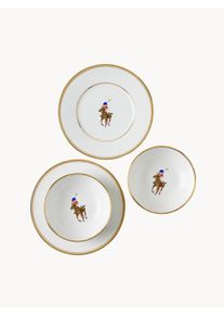 Ralph Lauren Home Vajilla de porcelana Lunar, 2 comensales, set de 4 Blanco, Colorido Porcelana 2 comensales, set de 4