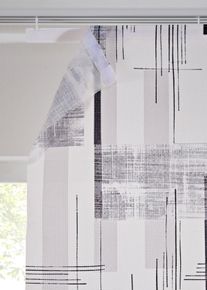 bonprix Firana panelowa w graficzny wz&oacute;r (1 szt.), szary, Wys./szer. 175/57 cm