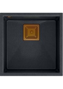 Q Company, Sp&uuml;lbecken, DAVID 40 GraniteQ Black Diamond Sp&uuml;le (Einbausp&uuml;le, 42 cm)