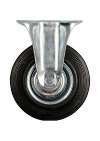 TOYA, M&ouml;belrollen, Fixed Caster W. Black Rubber 200mm