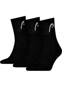 Head, Unisex, Sportsocken, Socks Tennis Club Short Crew Black (3x) (43 - 46), Schwarz