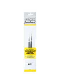 Winsor & Newton Winsor & Newton, Pinsel, Foundation acrylic brush set 3pcs round ass.