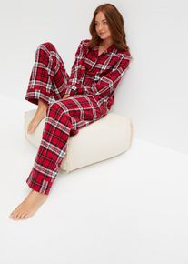 Pyjama tiss&eacute; en flanelle - rouge - taille 46/48 (L) - flanelle - bonprix