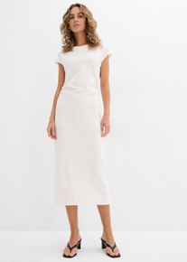 Robe midi en douce viscose m&eacute;lang&eacute;e - blanc - taille 54/56 (XXL) - Viscose - bonprix