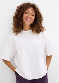 T-shirt court et oversize en pur coton épais - blanc - taille 42/44 (M) - 100% coton - bonprix