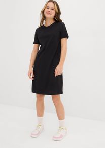 bonprix Vestido de punto de algodón orgánico puro, negro, 128/134