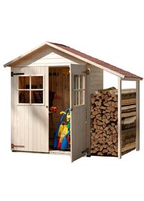 Weka Garten-Geräteschrank »Gr. 2« BxTxH: 245x105x216 cm, mit Schleppdach in beige
