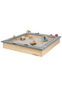 Muddy Buddy Sandkasten »Highway Hero« natur - lavagrau in beige, Größe B/H/L: 125 cm x 20 cm x 135 cm