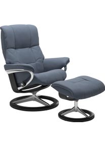 stressless Relaxsessel »Mayfair« Sessel mit Hocker in blau, Größe B/H/T: 83 cm x 102 cm x 74 cm