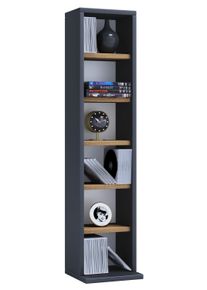 Vcm Standregal »Holz CD DVD Stand Aufbewahrung Deko Regal Elementa« in grau