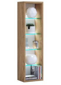 Vcm Standregal »Holz CD DVD Regal Bücherregal Aufbewahrung Maße H. 77 x B. 21 x T. 14 cm Standregal - Rasato L« in braun, Größe B/H/T: 21 cm x 77...