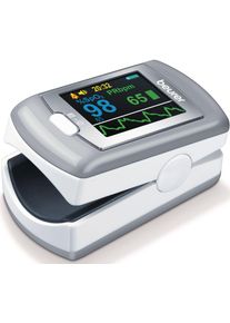 Beurer Pulsoximeter »PO 80 zur Messung der Sauerstoffsättigung und Herzfrequenz« Mit Akku, aufladbar über USB oder Steckernetzteil in grau