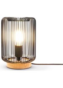 Paco Home Tischleuchte »CAGY« E27 Nacht Käfig E27 Stahl Schreib Industriell in schwarz, Größe Ø 16,5 cm Höhe: 23 cm