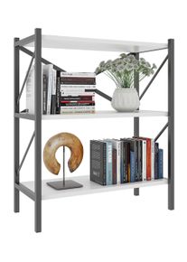 Vcm Standregal »Holz Metall Stand Regal Büro Bücher Insasi 2fach« in weiß