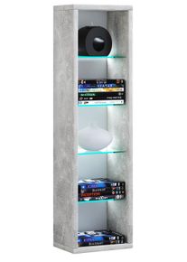 Vcm Standregal »Holz CD DVD Regal Bücherregal Aufbewahrung Maße H. 77 x B. 21 x T. 14 cm Standregal - Rasato L« in grau, Größe B/H/T: 21 cm x 77 cm...