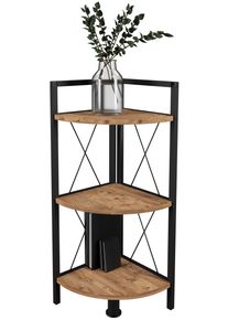 Vcm Standregal »Holz Metall Eckregal Aufbewahrung Stand Regal Bücherregal Deko Bücher Standregal Insasi 2« in beige, Größe B/H/T: 34 cm x 87 cm x...