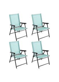 Costway Set di 4 sedie da giardino, sedie pieghevoli con braccioli, sedie da terrazzo, 65 x 60 x 93 cm, verde menta