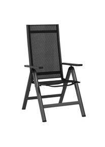 Costway Set di 2 sedie da giardino in alluminio, sedie pieghevoli resistenti alle intemperie, 72,5 x 106 x 58 cm, nero