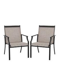 Costway Set di 2 sedie da giardino, sedie da patio con seduta ampia e traspirante, 66 x 61 x 90 cm, caff&egrave;