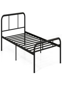 Costway Telaio Letto Metallico per Materasso 90 x 200 cm, Letto Piattaforma Metallico Singolo con Testiera e Pediera