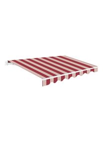 Wasabi - Toldo Exterior Enrollable 3x2,5 Rayas Granate - Lona Poliéster – Estructura Aluminio Inclinación Regulable