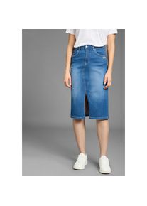 Kangaroos, Damen, Jeansrock in Midil&auml;nge mit Schlitz, blue used, 40, blue used, Denim Skirt mit Knopf und Rei&szlig;verschluss von KangROOS