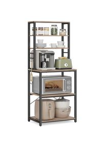 Mid.you Regal , Schwarz, Greige , Metall, Holzwerkstoff , 60x167x40 cm , Wohnzimmer, Regale, B&uuml;cherregale