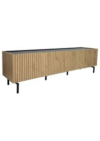 Xora Lowboard, Schwarz, Eichefarben, Metall, Holzwerkstoff, 181x50x40 cm, Typenauswahl, Beim&ouml;bel erh&auml;ltlich, stehend, Wohnzimmer, TV M&ouml;bel, Lowboards, Lowboards stehend