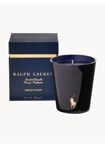Ralph Lauren Home Duftlys Amalfi Coast (Figenblad, Solb&aelig;r, Lyse Tr&aelig;sorter, Galbanum) Bl&aring;, Guld Glas, Metal &Oslash; 10 x H 6 cm
