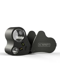 AC Infinity Loupe de poche avec &eacute;clairage LED, 2 lentilles, grossissement 60x