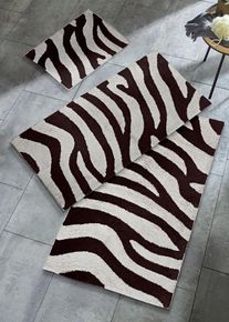 Tapis de bain au motif z&egrave;bre - noir - taille 45x50 cm avec coton - bonprix
