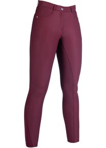 HKM Luna Reithose, Silikon-Vollbesatz, weinrot, 46