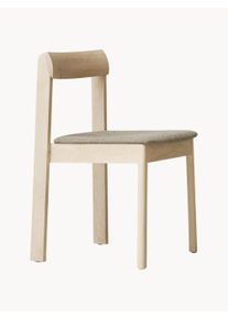 RAD + REFINED Form & Refine Silla de roble con asiento de lana Blueprint Beige, Gris An 49 x F 49 cm