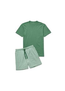 Tchibo - Shorty-Pyjama-Set - Herren - Gr. M - olivgr&uuml;n/gestreift