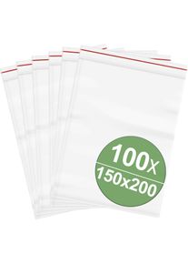 Quadrios, Verpackungsmaterial, Druckverschlussbeutel ohne Beschriftungsstreifen (B x H) 150 mm x 200 mm Transpa