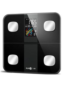 Runstar, Personenwaage, 4E SmartView Körperwaage, Diagnostische persönliche intelligente Waage, Schwarz (FG2019LB) (180 kg)