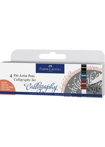Faber-Castell Pitt Artist Pen Calligraphy Tuschestift, 4er Etui, Classic