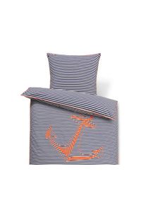 Tchibo - Pościel perkalowa - kolor: pomarańczowy/biały