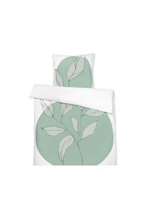 Tchibo - Pościel perkalowa - kolor: zielony/biały